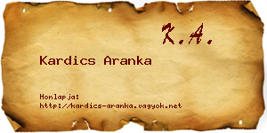 Kardics Aranka névjegykártya
