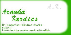 aranka kardics business card